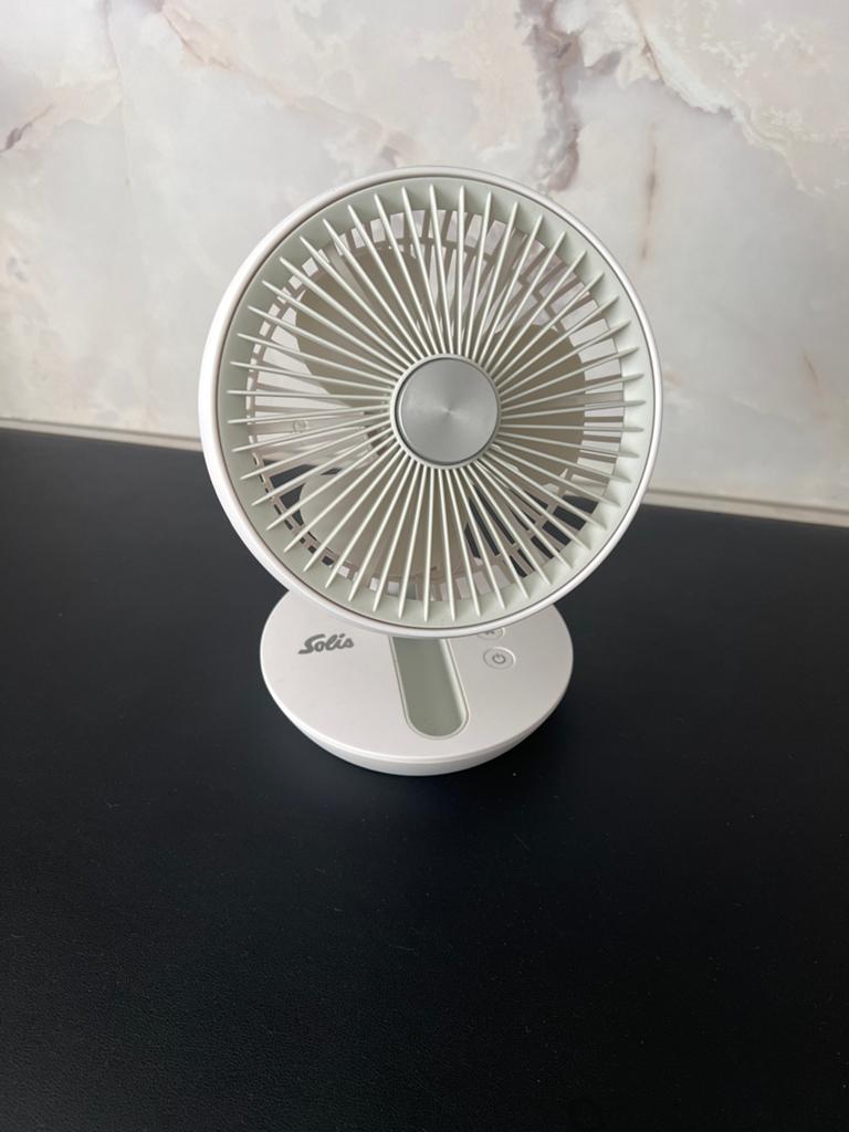 Solis Tafelventilator DF-EF0516D - Compact en Krachtig, Witgoed en Apparatuur, Ventilatoren, Ophalen of Verzenden, Zo goed als nieuw