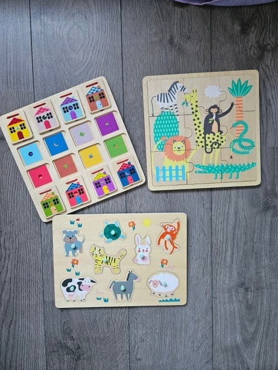 Houten speelgoed puzzels, Ophalen of Verzenden, Zo goed als nieuw