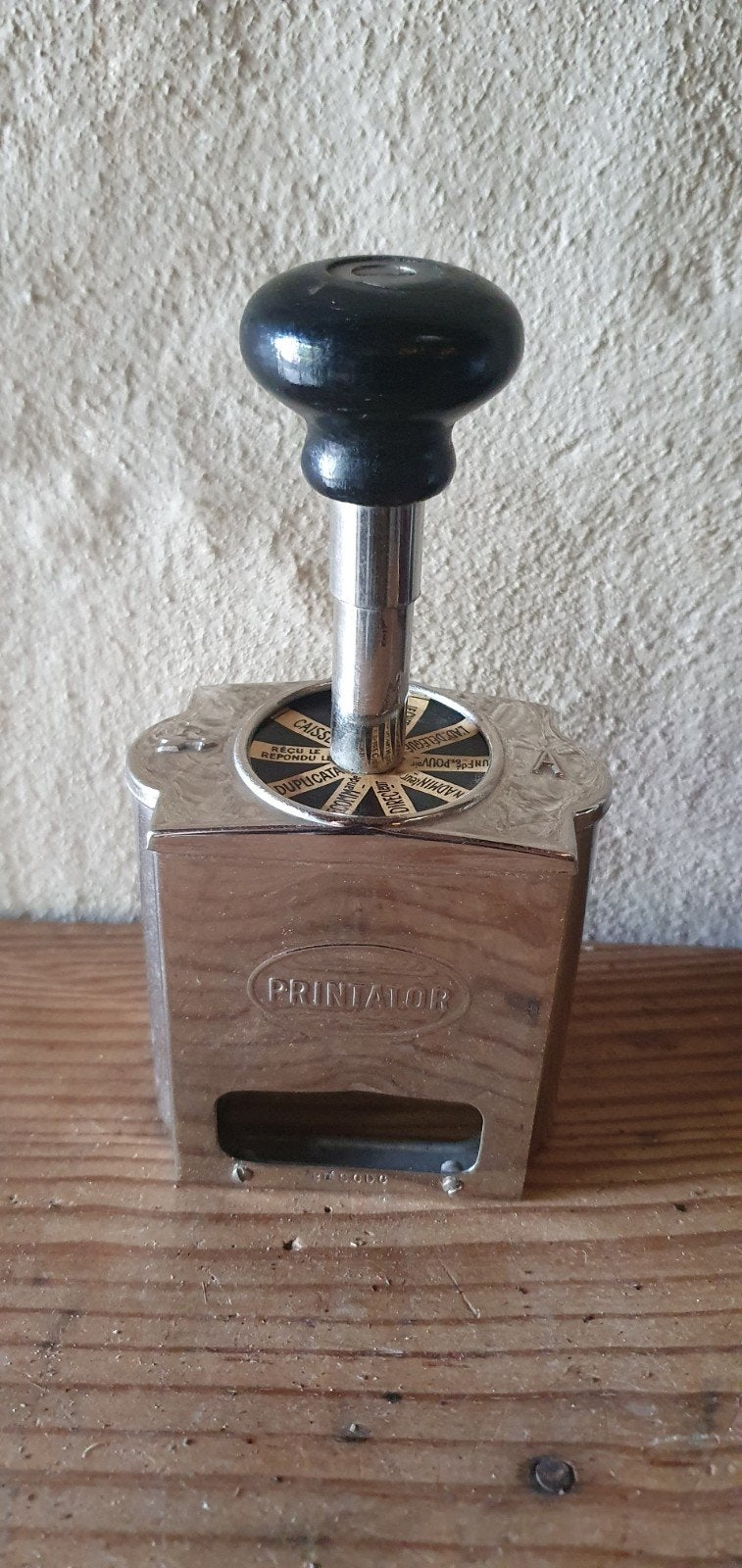 Franse vintage stempel "Le Printator" org. doosje, Ophalen of Verzenden