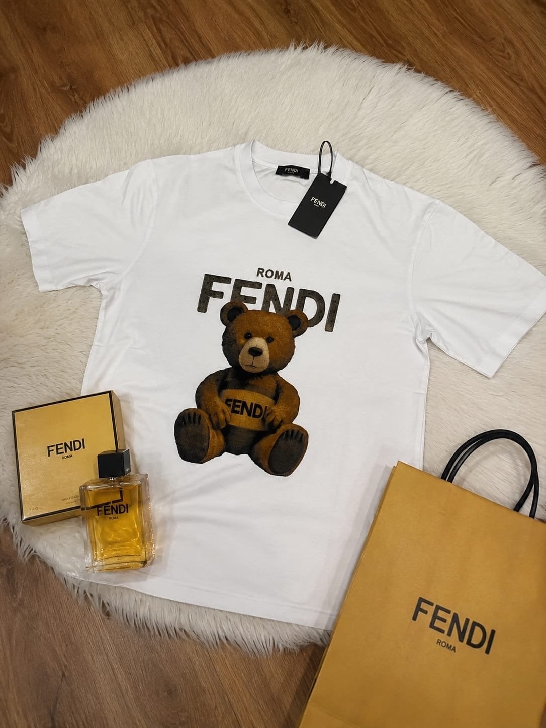 Fendi T-shirt met teddybeer print MAAT L., Kleding | Heren, Ophalen of Verzenden, Nieuw, Maat 48/50 (M), Wit