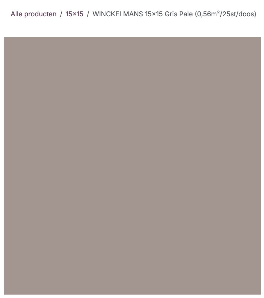 1 doos Winckelmans vloertegels 15 x 15, Gris Pale, Ophalen, Keramiek, Nieuw, Minder dan 20 cm