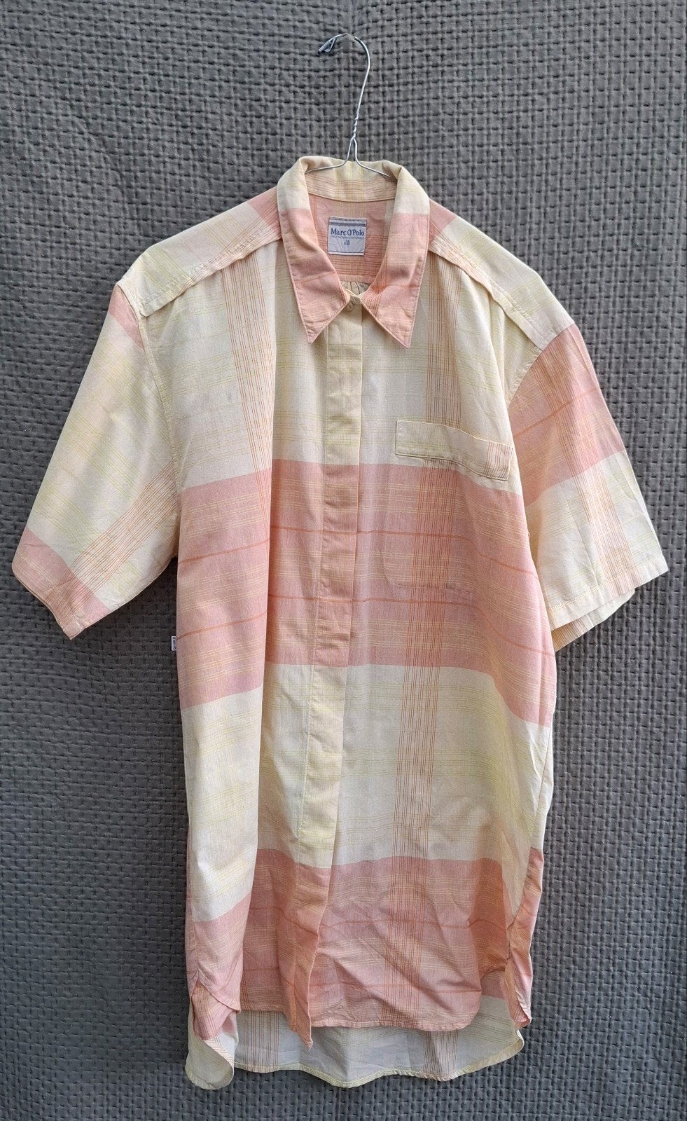 Vintage blouse/ overhemd,  maat 14/ 40/L - katoen - 90's, Service@marc-o-polo.com, Overige kleuren, Ophalen of Verzenden, Gedragen