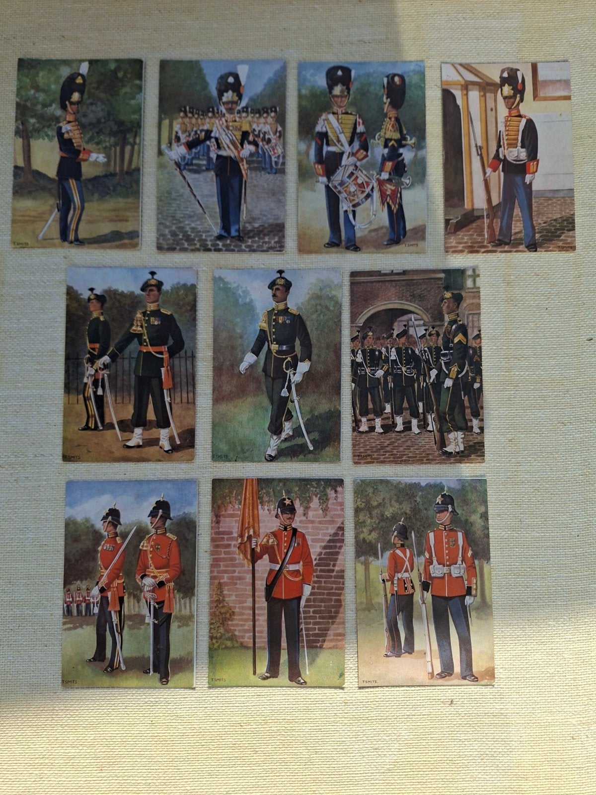 kaarten garderegimenten ceremoniële tenuen 1949, Ophalen of Verzenden, Landmacht, Nederland, Foto of Poster