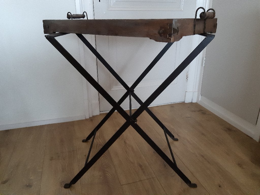 Butlertray / Dienblad op standaard, Ophalen, Gebruikt, Hout, Rechthoekig