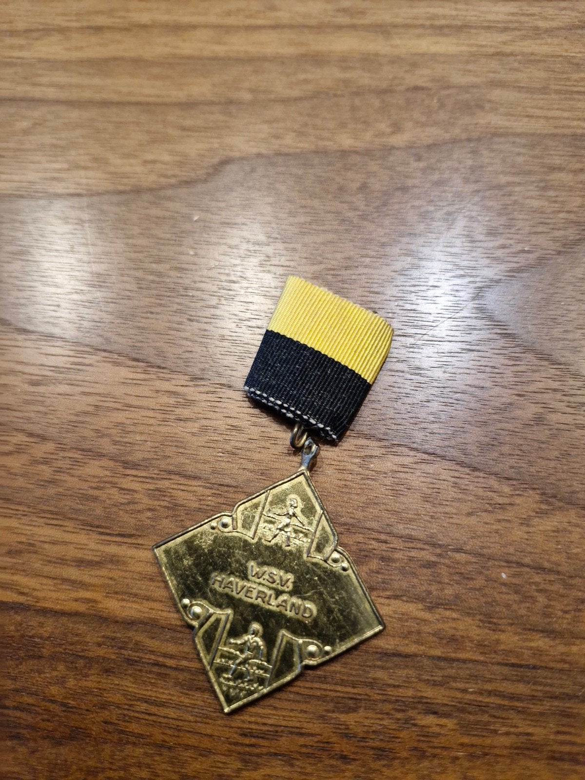 270 Oude W.S.V. Haverland Medaille met Lint, Ophalen of Verzenden