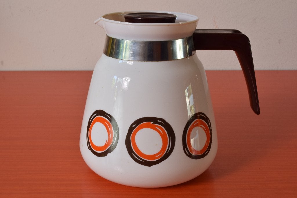 Retro vintage jaren 70 West-Germany koffiepot / theepot, Gebruikt, Overige merken, Ophalen of Verzenden, Glas