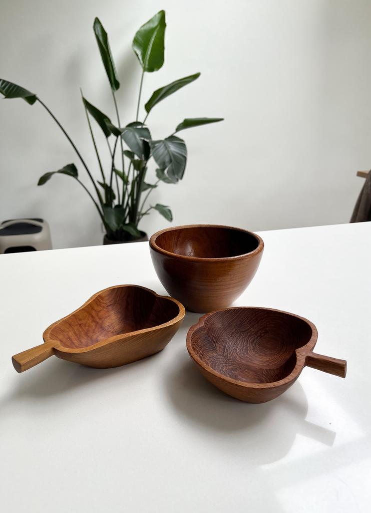 Vintage teakhouten bakjes/schaaltjes, jaren 60, Ophalen, Overige materialen, Gebruikt, Onbekend