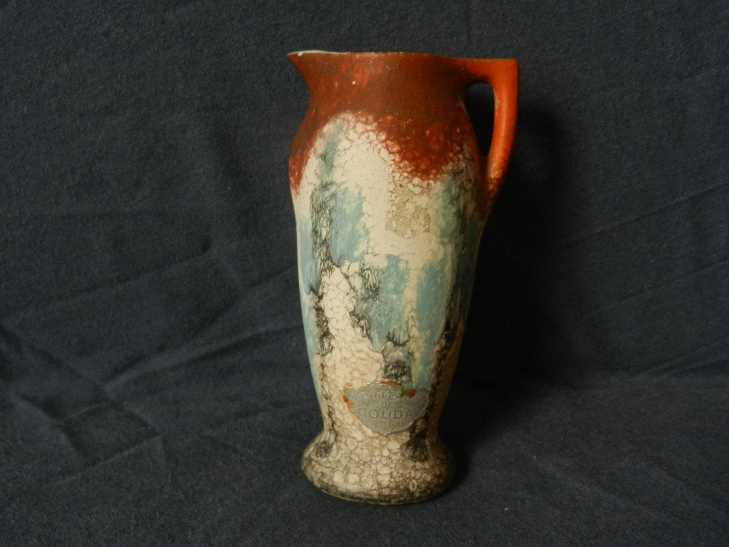 Aardewerk plateel kan Veritable de Gouda Holland h. 12,3 cm., Antiek en Kunst, Antiek | Keramiek en Aardewerk, Ophalen of Verzenden