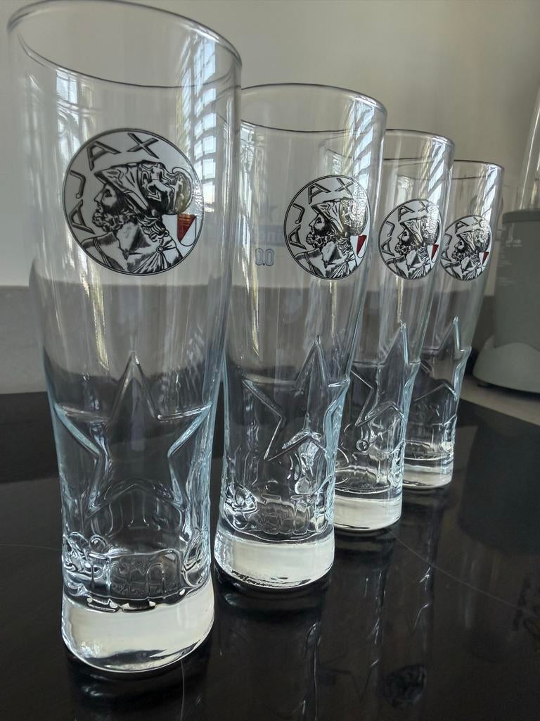 Heineken Ajax glazen 0,0 bieden per stuk nog meerdere, Verzenden, Zo goed als nieuw