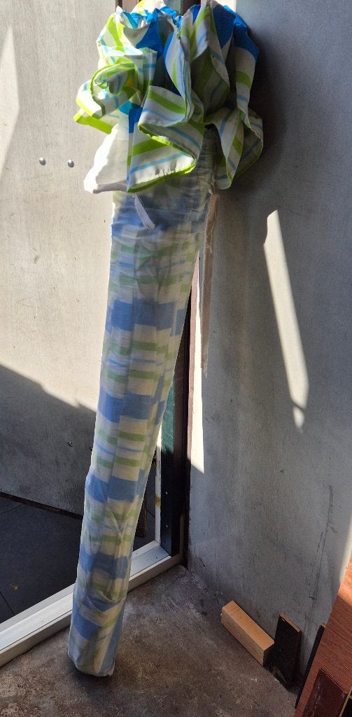 Blauw witte parasol, Ophalen, Gebruikt, 2 tot 3 meter, Overige typen
