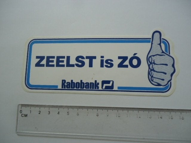 sticker oud ZEELST oke veldhoven nb rabobank retro plastic, Verzenden, Zo goed als nieuw, Bedrijf of Vereniging