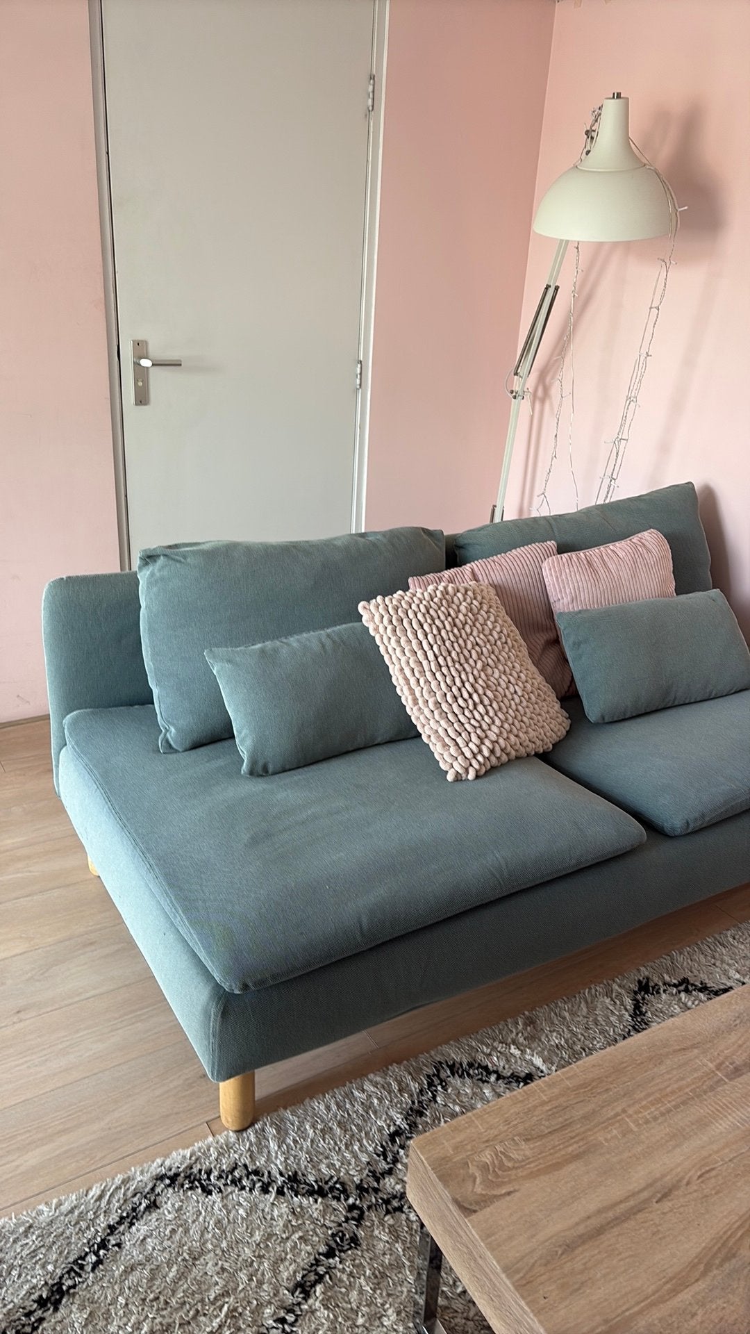 IKEA söderhamn bank 3 zits fauteuil groen blauw woonkamer, Huis en Inrichting, Ophalen, 150 tot 200 cm, Driepersoons, 75 tot 100 cm
