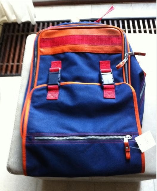 Rugzak blauw Canvas L 30 H 35 cm, Sieraden, Tassen en Uiterlijk, Tassen | Rugtassen, Overige merken, 25 tot 40 cm, Ophalen of Verzenden