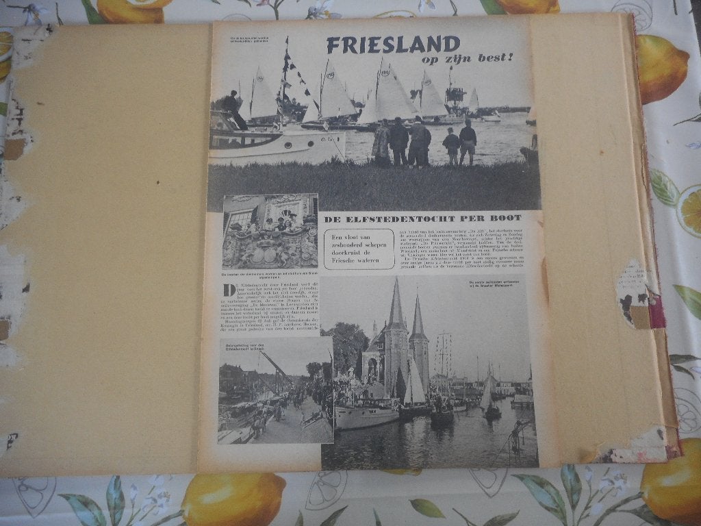 Friesland. Elfstedentocht per boot. 1946., Ophalen of Verzenden, 1940 tot 1960, Nederland, Knipsel(s)