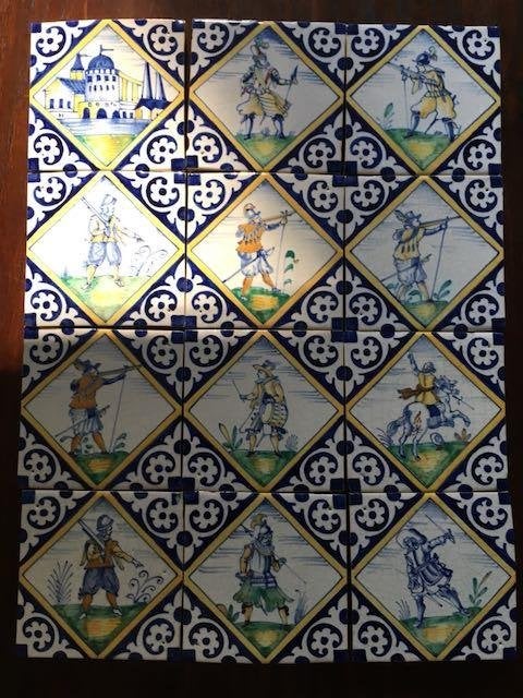Beschilderde witjes met soldaatjes, Doe-het-zelf en Verbouw, Tegels, Nieuw, Minder dan 20 cm, Minder dan 5 m², Wandtegels