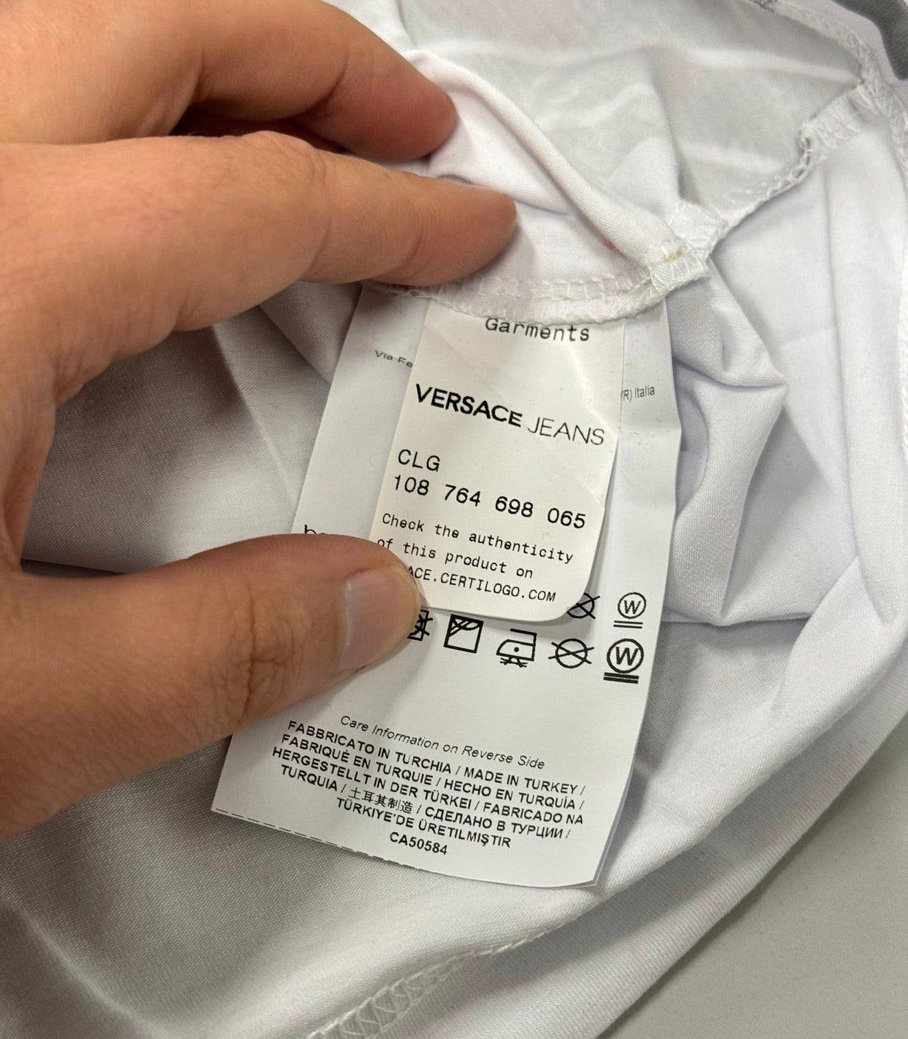 VERSACE Jeans T-shirt lange mouwen Nieuw + Labels + Code, P, Wit, P, P