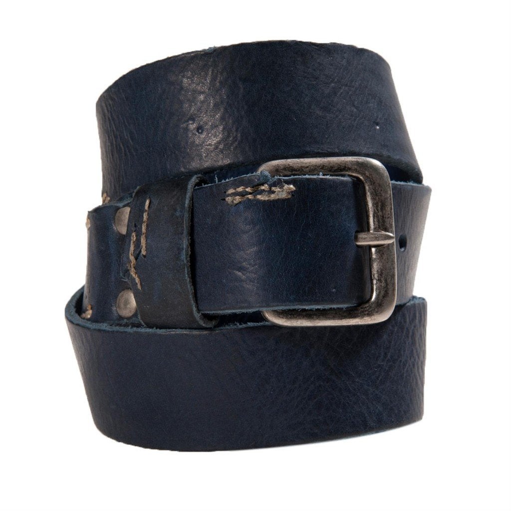 Blue Vintage dames riem leer Nieuw! Blauw 95 cm, Kleding | Dames, Ophalen, Overige kleuren, 3 tot 5 cm, Echt leder