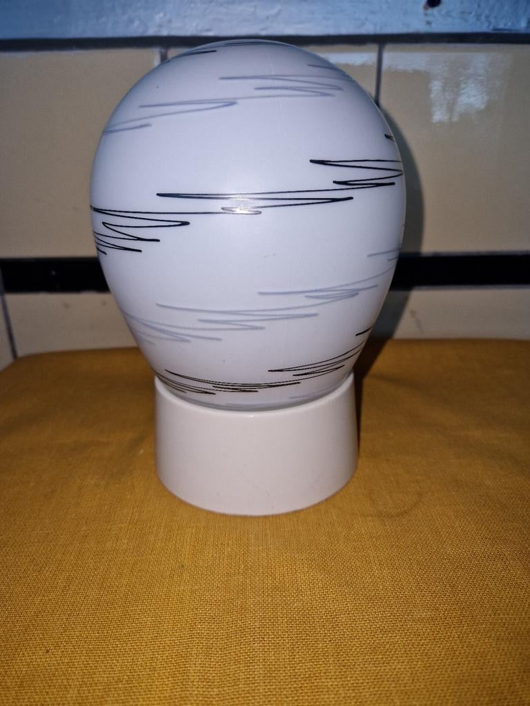 Vintage Phillips plafondlamp jaren 50., Huis en Inrichting, Lampen | Plafondlampen, Ophalen of Verzenden, Zo goed als nieuw, Glas