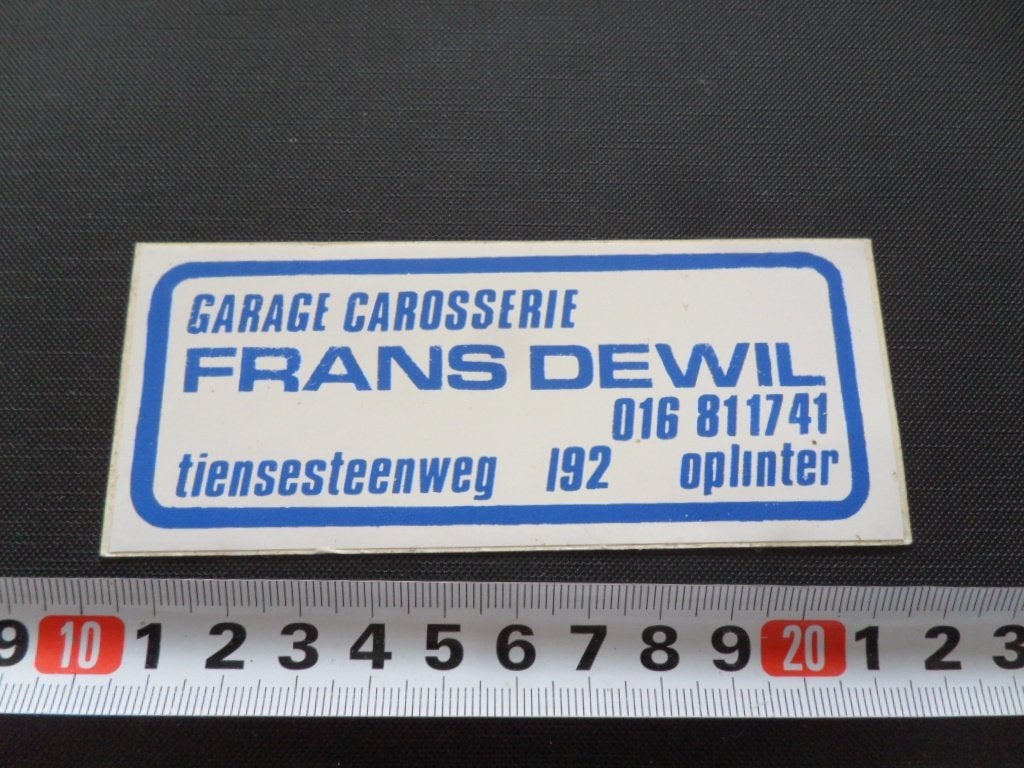 sticker oplinter belgië garage carosserie FRANS DEWIL, Ophalen, Zo goed als nieuw