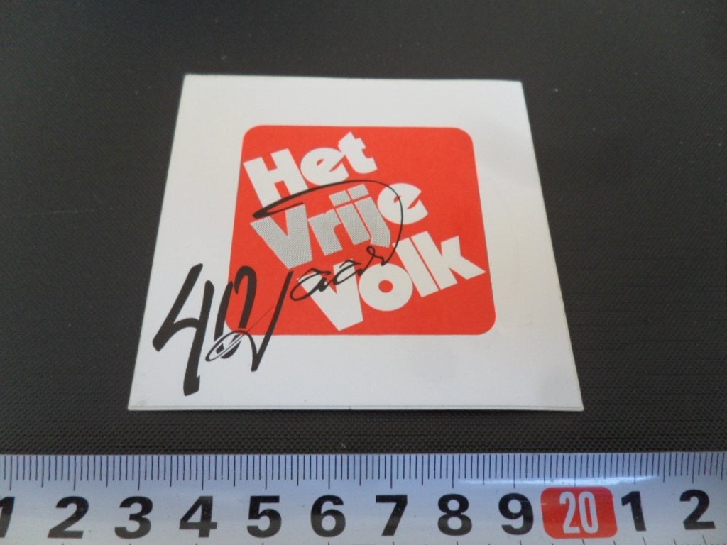 sticker krant het vrije volk 40 jaar *, Ophalen, Zo goed als nieuw