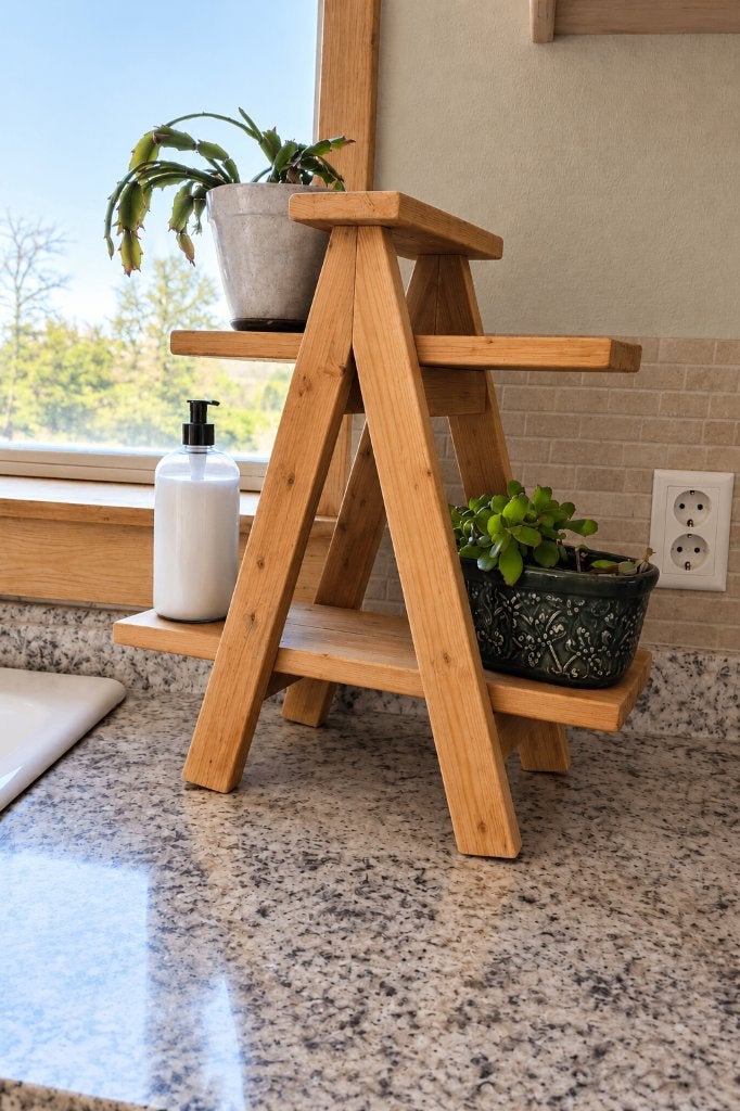 Houten plantenrekje / kruidenrekje - 50x30x15 cm, Met plank(en), Minder dan 50 cm, Nieuw, Ophalen of Verzenden