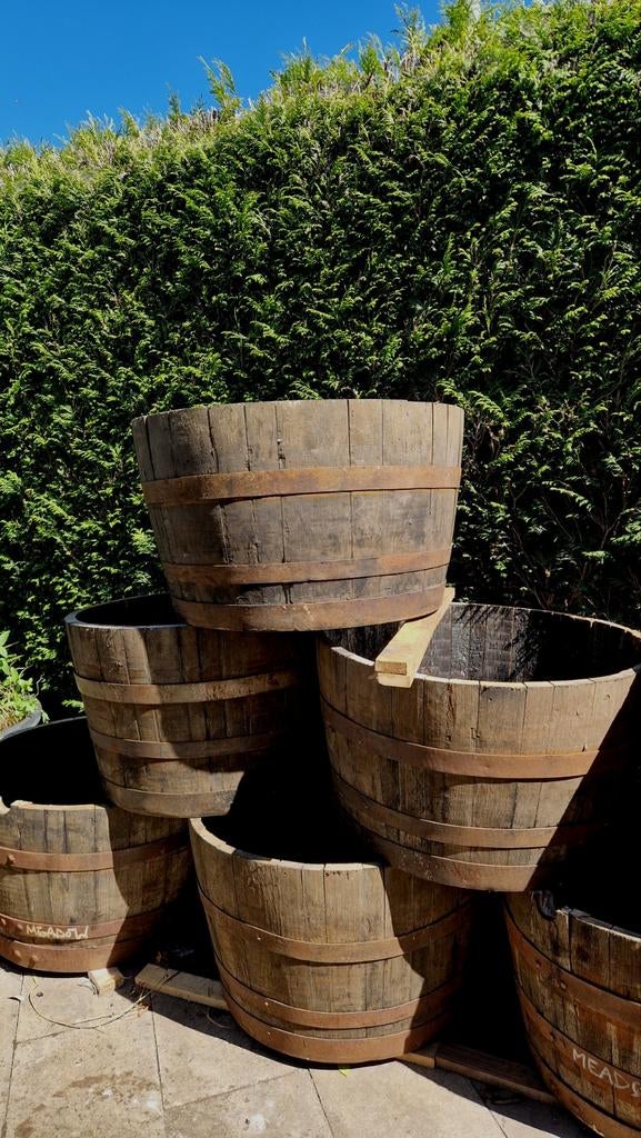 Whiskyvaten/wijnvaten/ plantenbakken van 228Liter vat, Ophalen, Overige materialen, 40 cm of meer, Rond