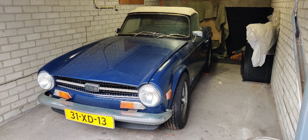 Triumph TR6 2.5 PI Overdrive 1974 softtop/hardtop, Auto's, Triumph, 2500 cc, Handgeschakeld, Particulier, Blauw