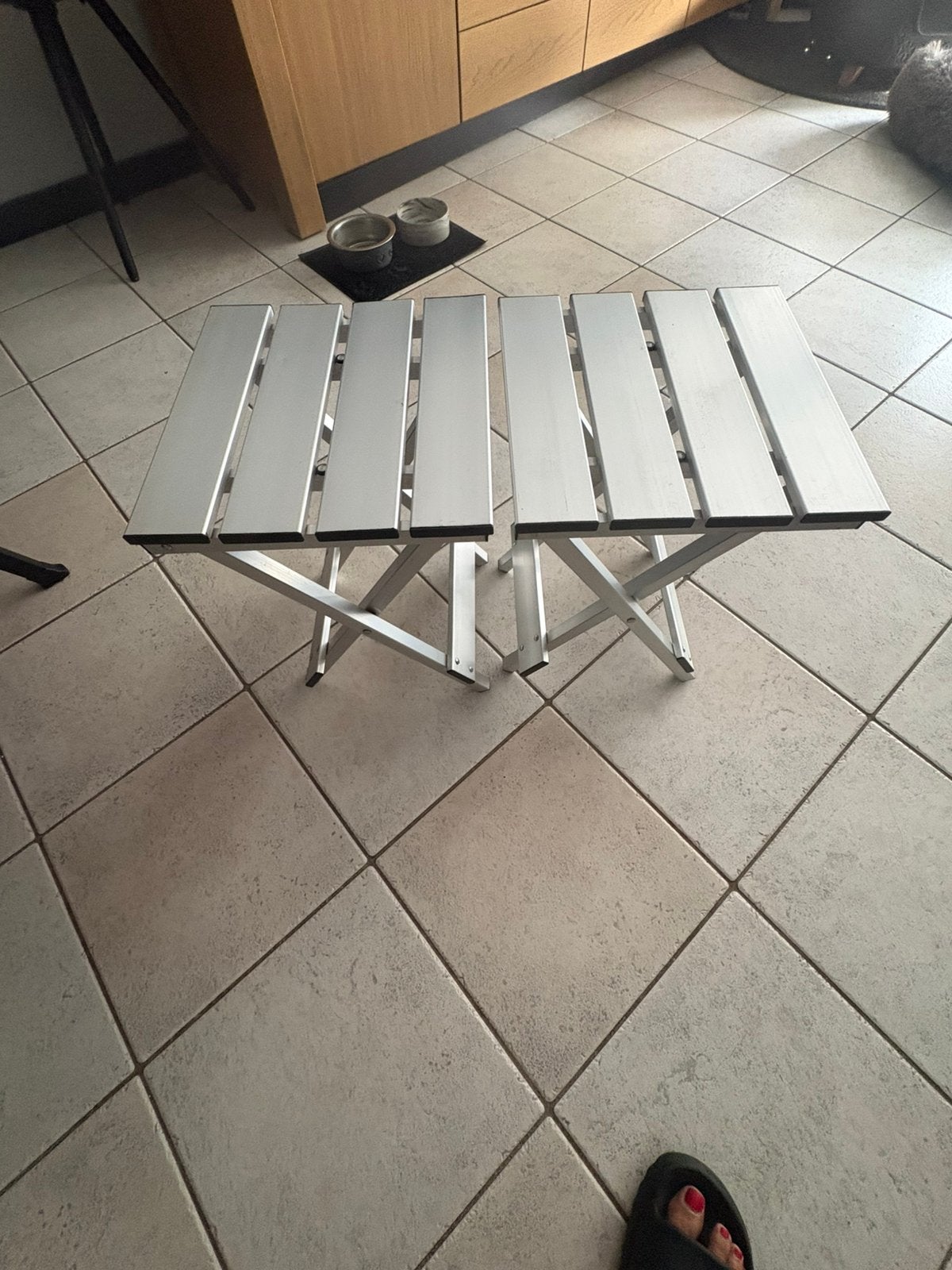 2 x aluminium tafels, Caravans en Kamperen, Ophalen, Zo goed als nieuw, Campingtafel