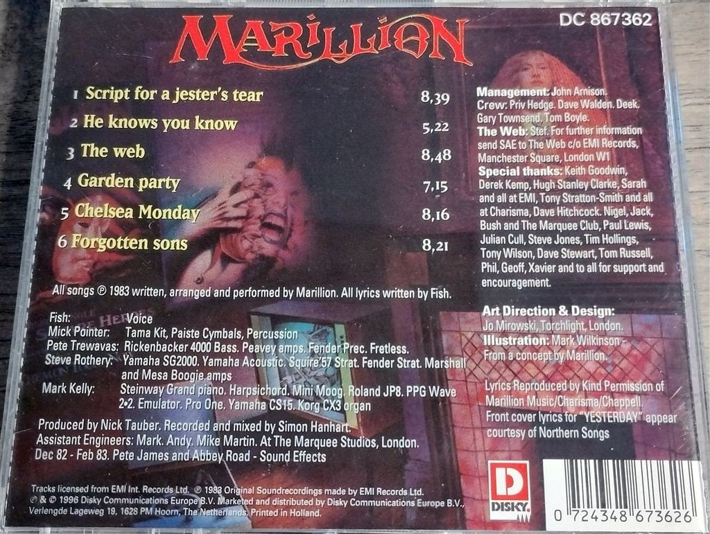 Marillion - Script For A Jester\'s Tear, Ophalen of Verzenden, Zo goed als nieuw, Poprock