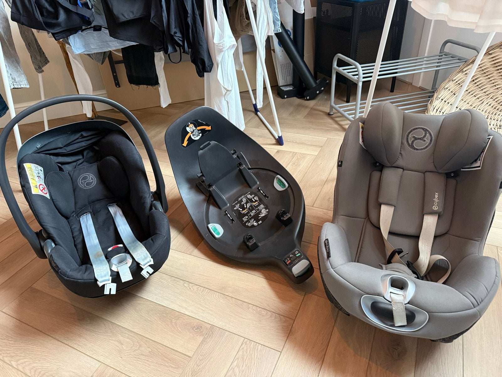 Cybex autostoel set: Cloud Z i-Size, Sirona Z i-Size, Base Z, Kinderen en Baby's, Gebruikt, Verstelbare rugleuning, Isofix, 0 t/m 13 kg