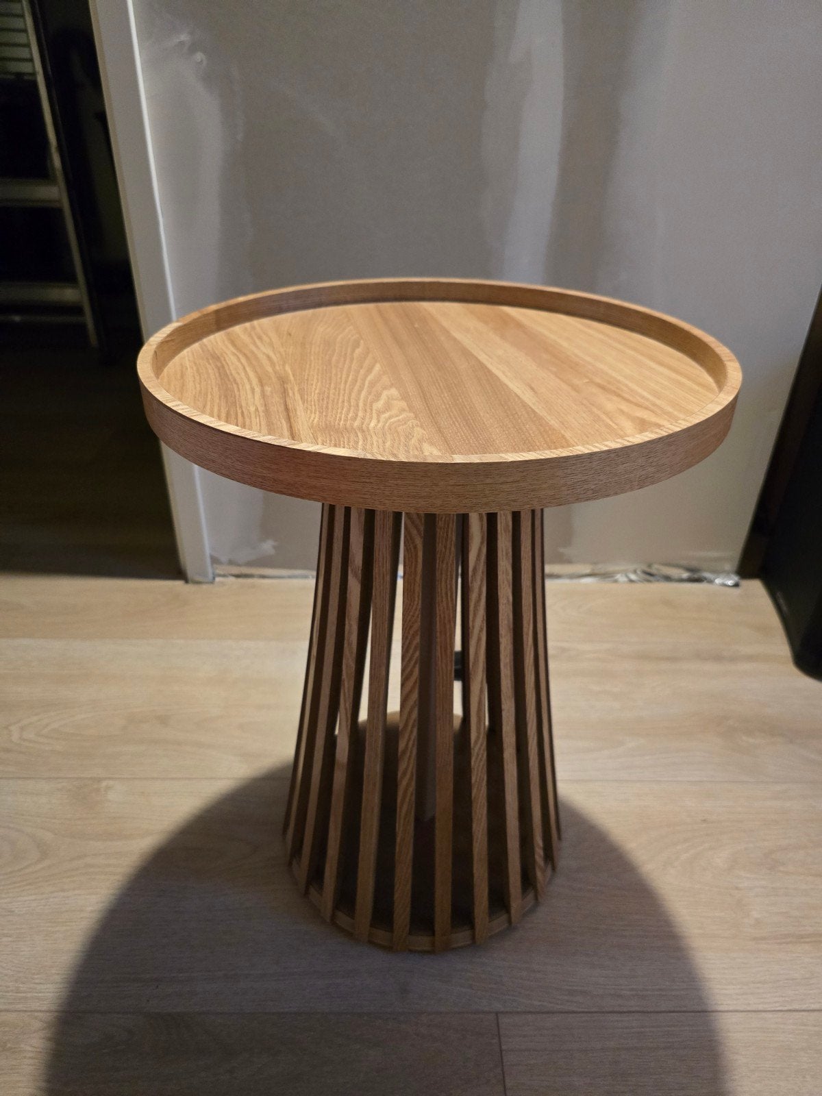 Houten Bijzettafel Rond 40cm Doorsnee, Ophalen, Minder dan 45 cm, Rond, Zo goed als nieuw