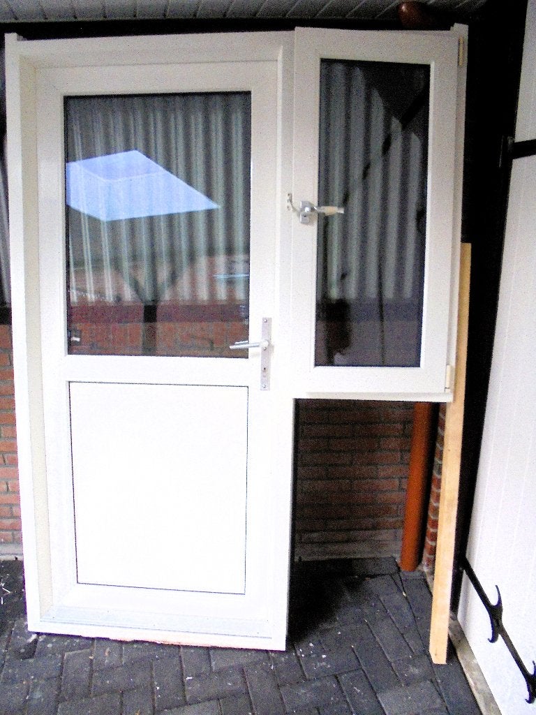 Buiten deur., Doe-het-zelf en Verbouw, Deuren en Horren, Zo goed als nieuw, Buitendeur, 200 tot 215 cm, 120 cm of meer, Glas, Kunststof