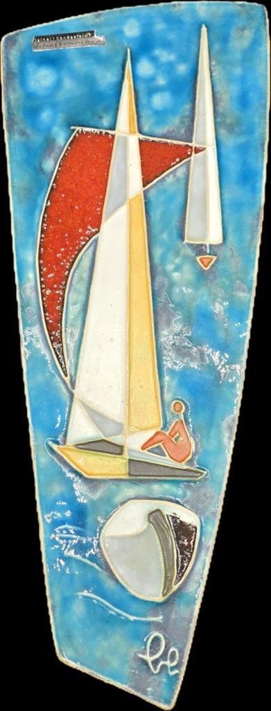 Keramische wandtegel Helmut Schäffenacker mid century, 16 cm, Steen/keramiek, Ophalen of Verzenden, 43 cm