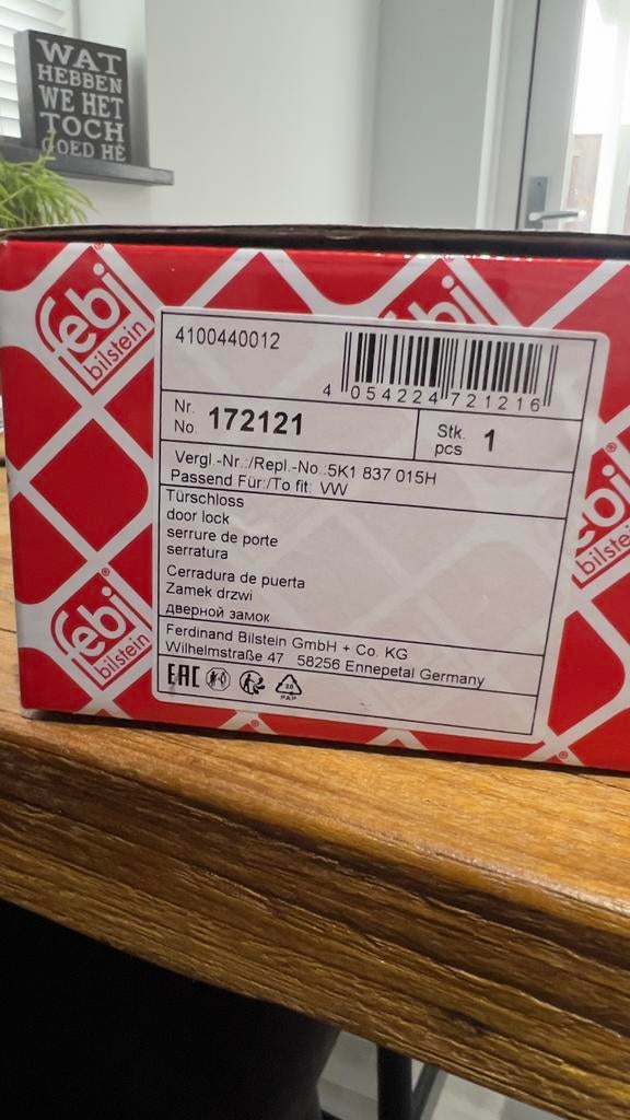 FEBI Bilstein Deurslot VW (5K1 837 015H), Seat en Skoda, Ophalen, Nieuw, Volkswagen, Voor