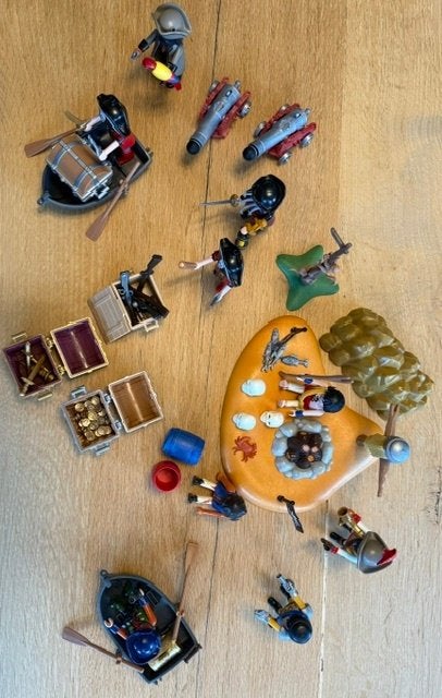 Playmobil Piraten Set: 8 Figuren, Boten, Schatkisten & Meer, Pirates, Gebruikt, Losse onderdelen, Overige typen