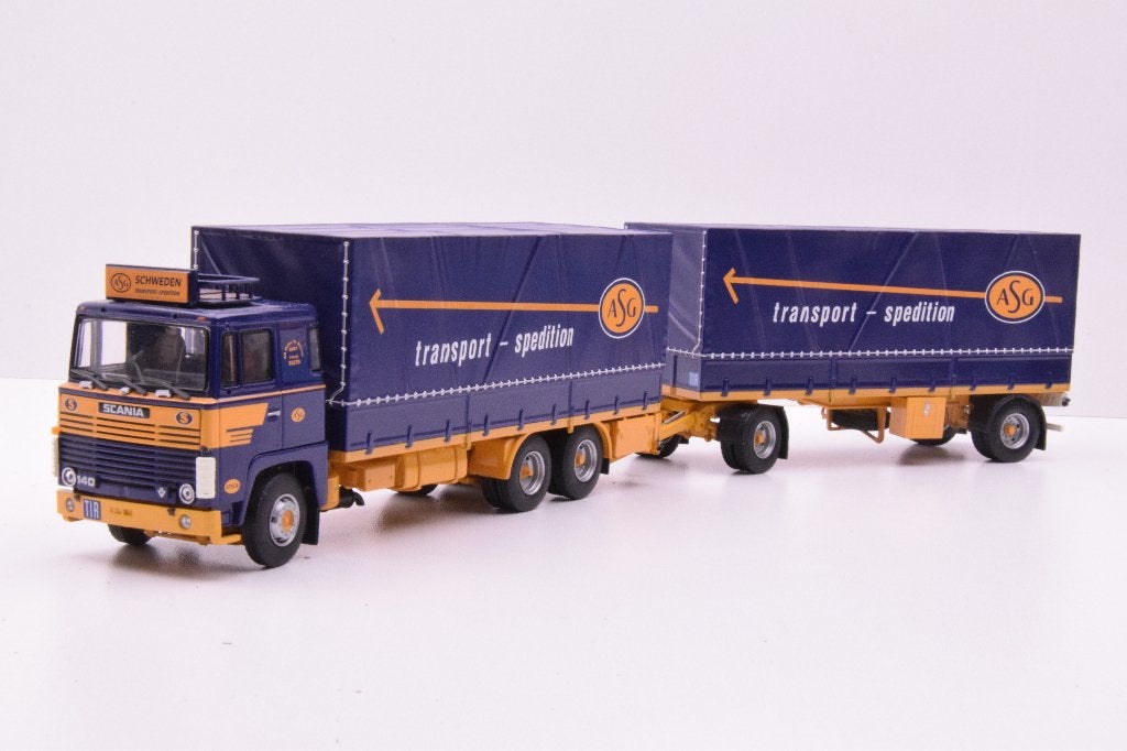 Scania 141-V8  ''  ASG spedition Sweden ''  Tekno, Ophalen of Verzenden, Zo goed als nieuw, Bus of Vrachtwagen, Tekno
