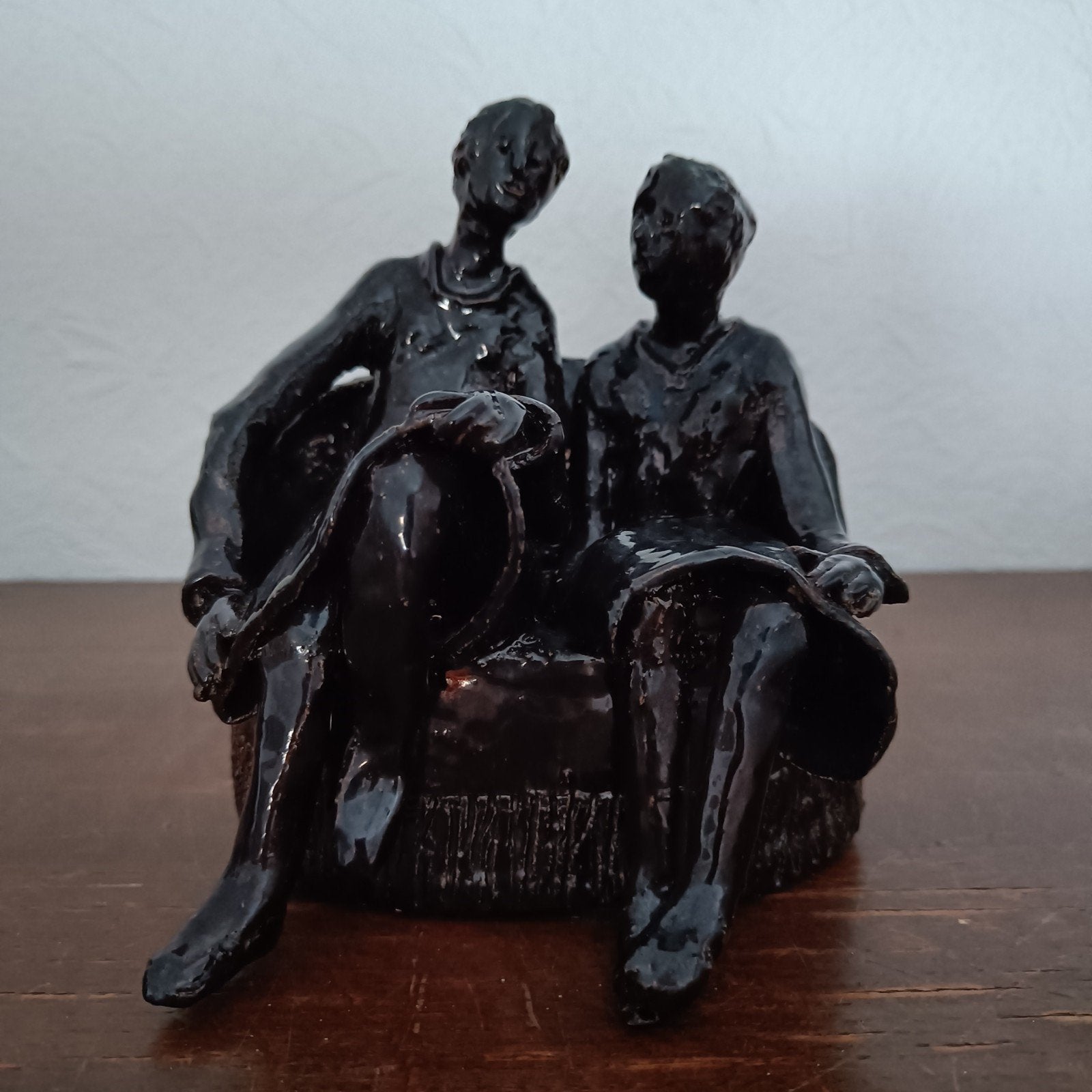 Uniek geglazuurd keramiek beeldje M.W., Ophalen of Verzenden