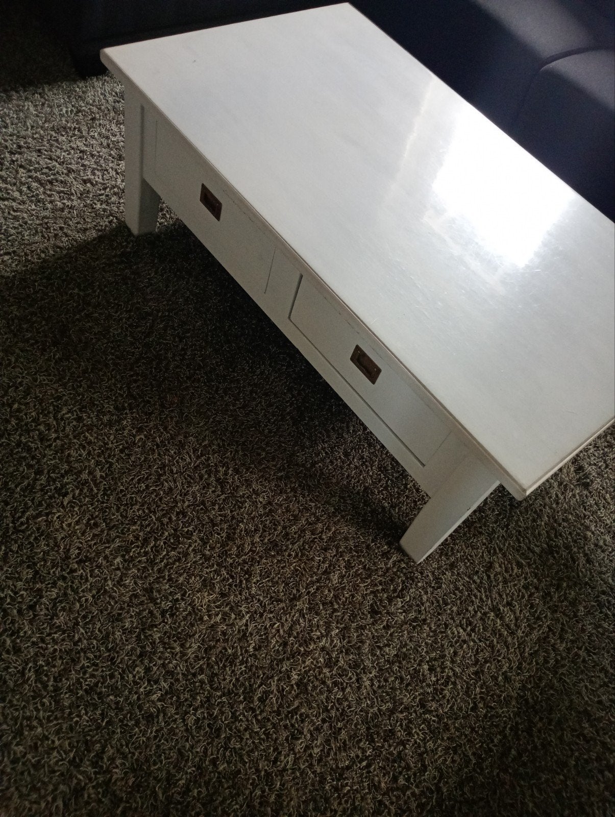Witte salontafel met lades, Gebruikt, 100 tot 150 cm, Modern, Rechthoekig
