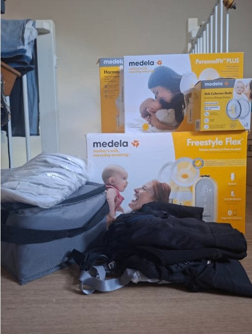Overcomplete Medela kolfset, incl. handkolf, bh's etc., Gebruikt, Medela, Borstkolf, Ophalen of Verzenden