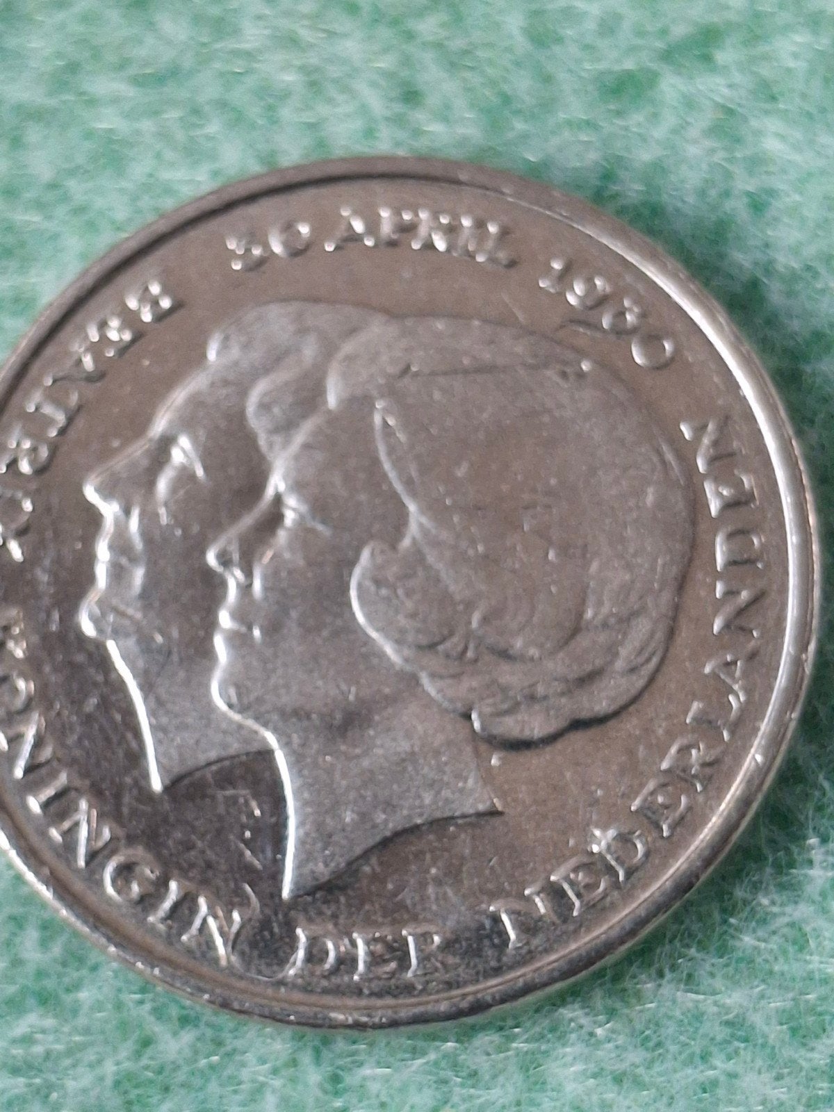 Nederlandse Herdenkingsmunt uit 1980, Postzegels en Munten, Verzenden, Koningin Beatrix, 1 gulden, Losse munt