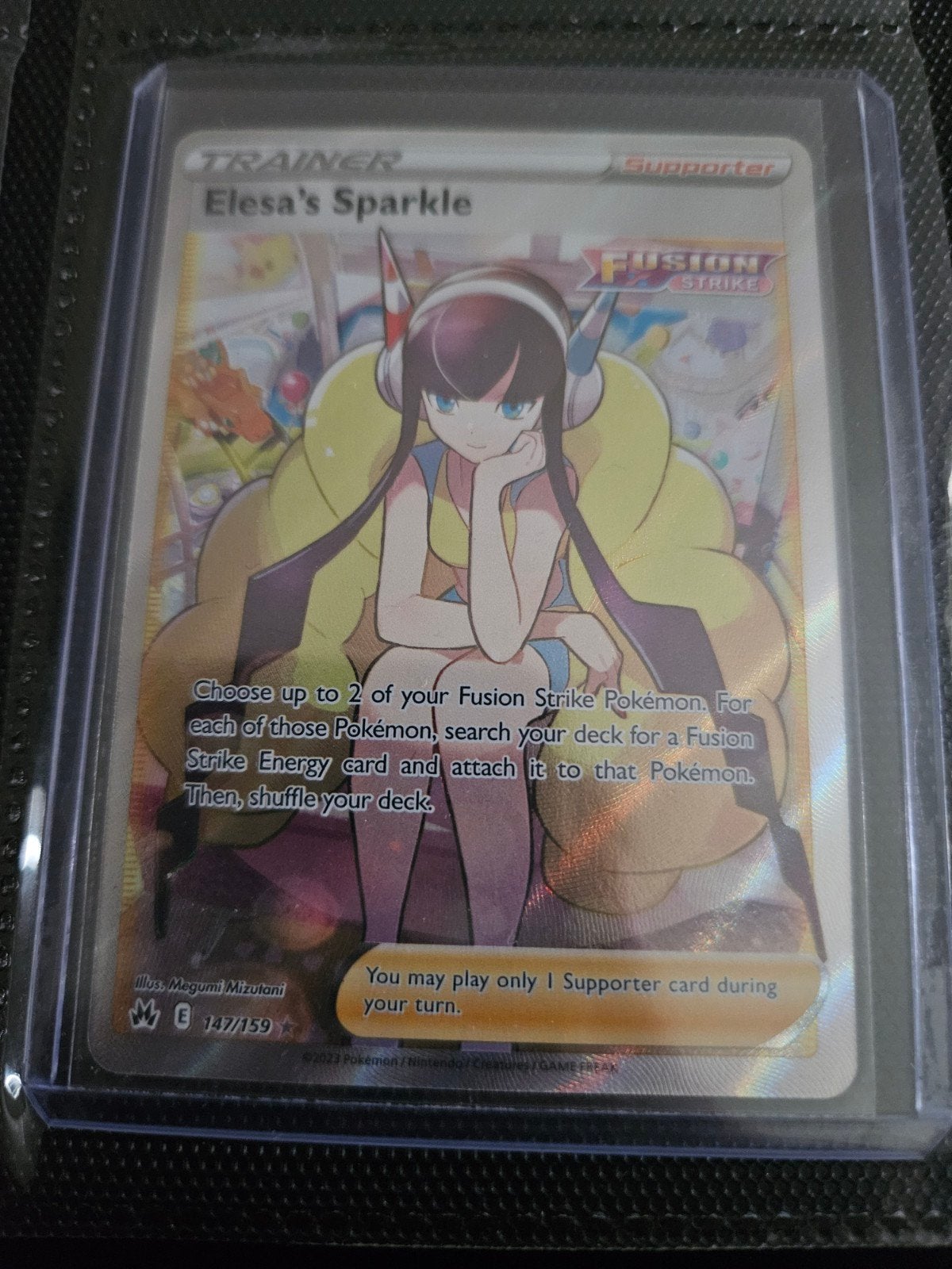 Pokemon Elesa's Sparkle 147/159 Crown Zenith, Ophalen of Verzenden, Zo goed als nieuw, Losse kaart, Foil