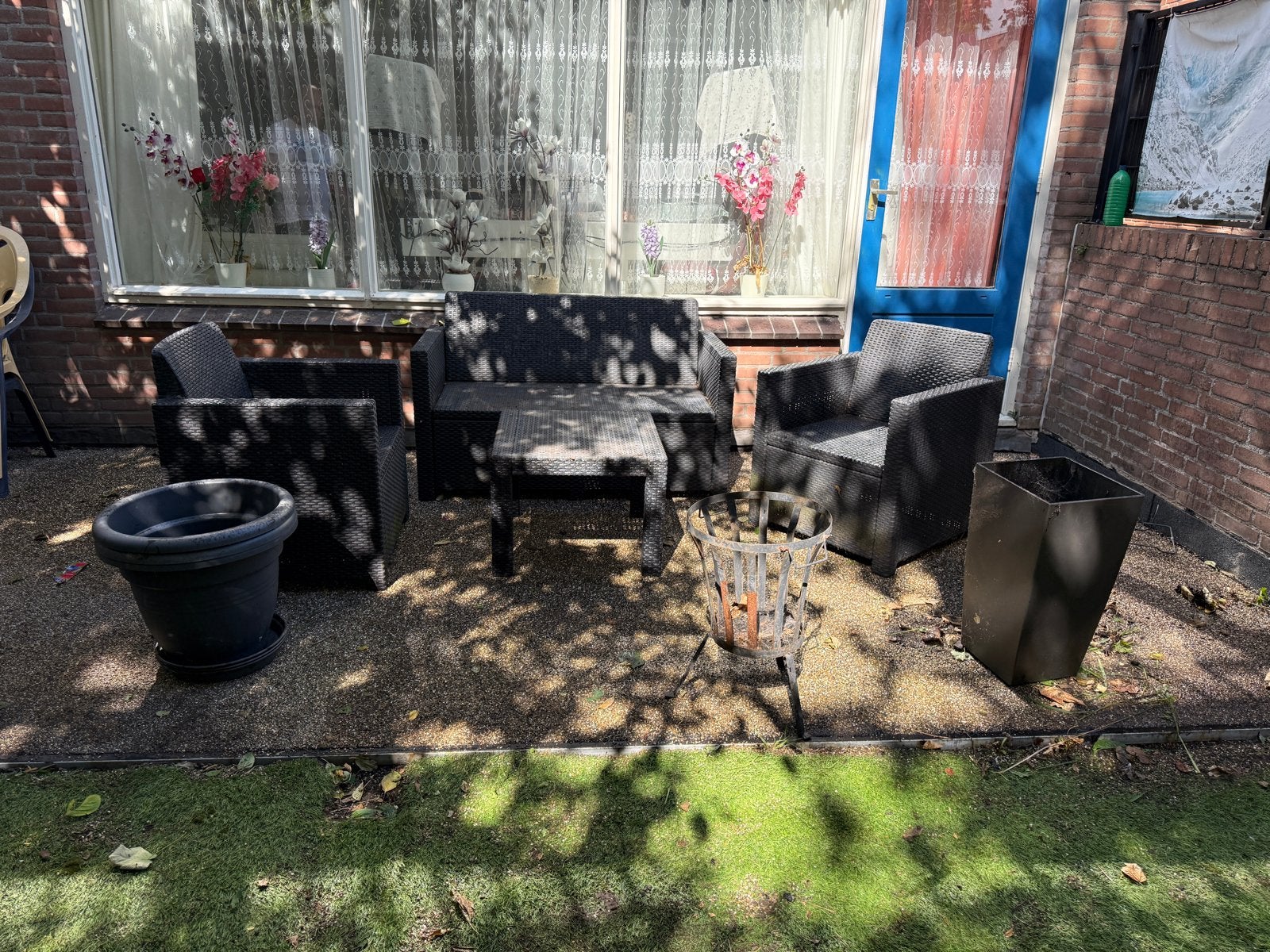 Nieuwe Wicker Loungeset - Zwart - 4 zitplaatsen, Ophalen, 4 zitplaatsen, Nieuw, Loungeset