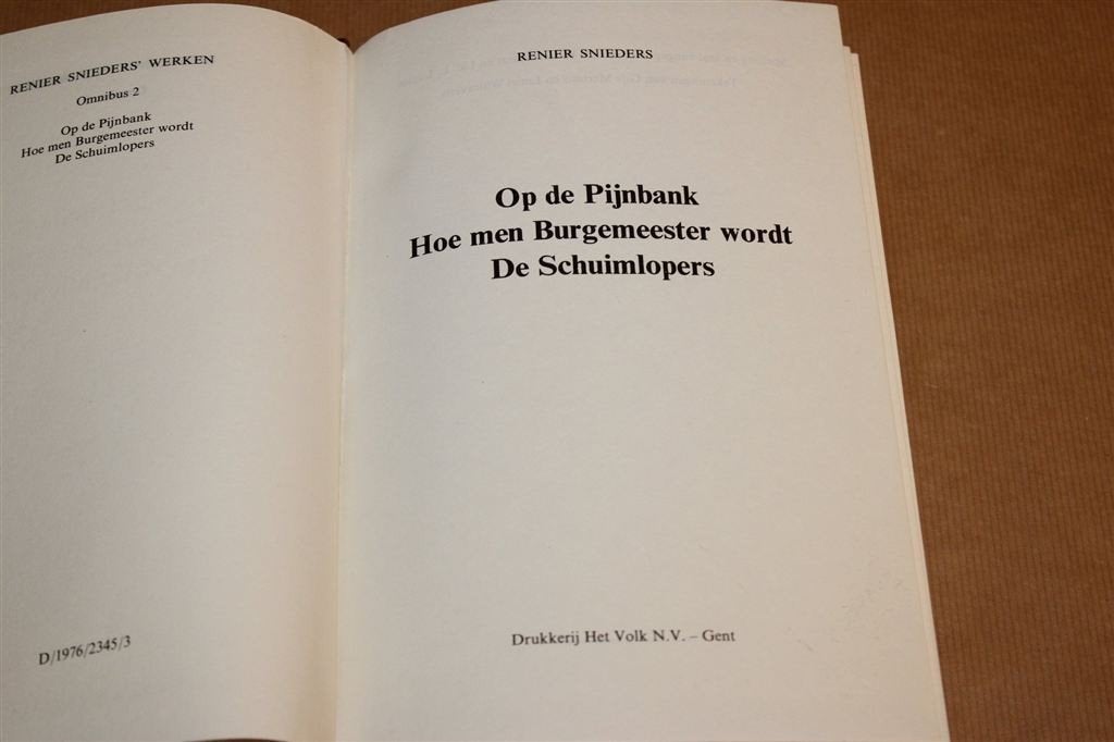 Renier Snieders — Omnibus 2 — 3 Verhalen, Ophalen of Verzenden, Gelezen