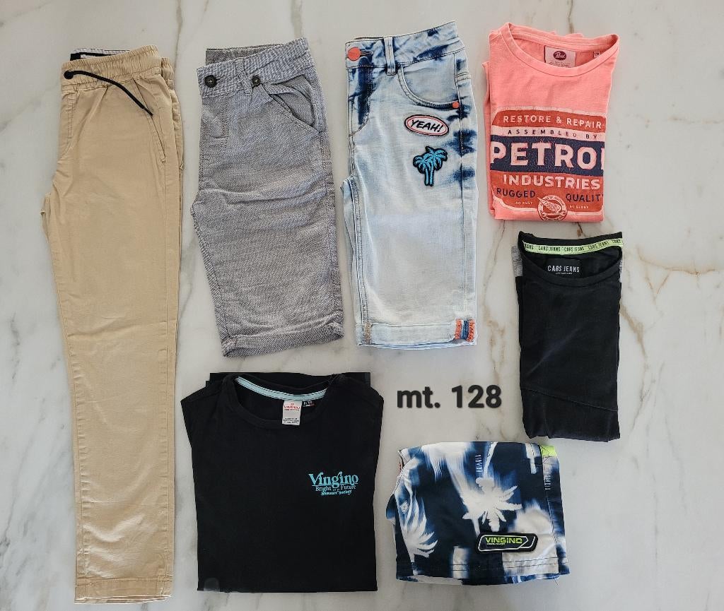 Pakket jongen mt 128 zomer (merkjes), Ophalen of Verzenden, Gebruikt, Jongen, Setje