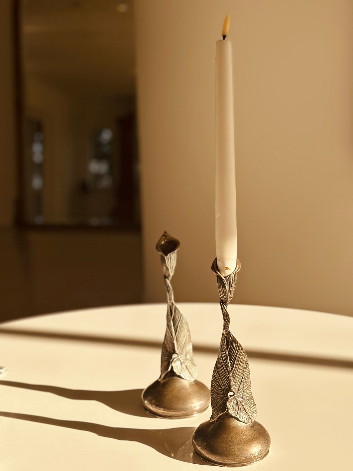 Zilveren kandelaars Art Nouveau 900, Antiek en Kunst, Ophalen, Zilver