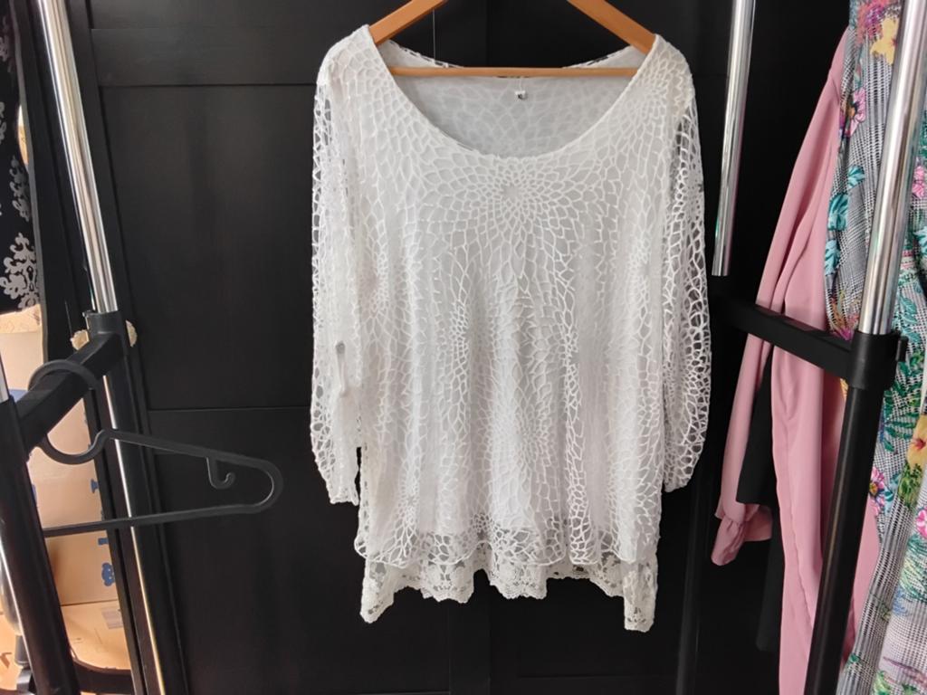 Mooie witte blouse XL, Kleding | Dames, Grote Maten, Ophalen of Verzenden, Zo goed als nieuw, Wit, Blouse of Tuniek