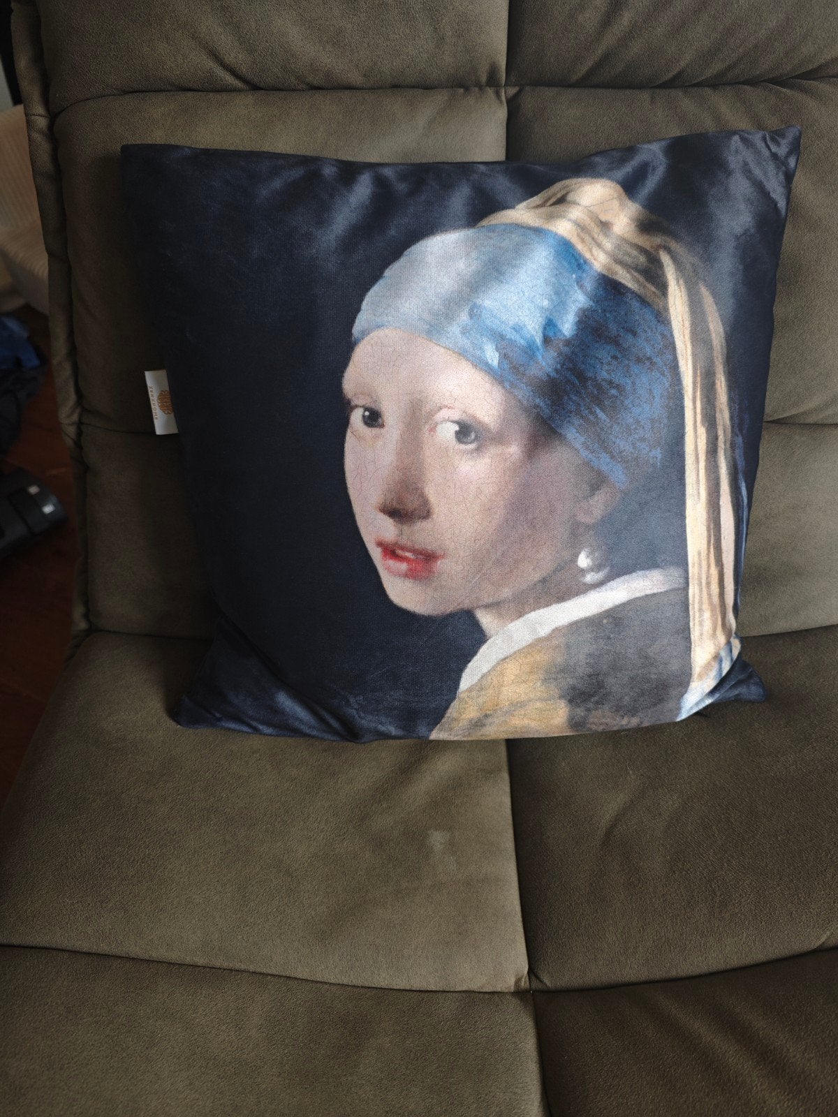 Sierkussen met Meisje met de Parel print, Ophalen, Overige merken, Gebruikt, Meerkleurig
