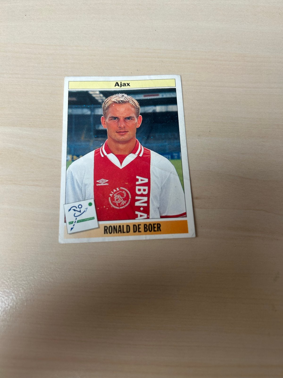 Voetbalplaatje Ronald de Boer - Ajax - Panini 1995, Ophalen of Verzenden, Zo goed als nieuw, Ajax, Poster, Plaatje of Sticker