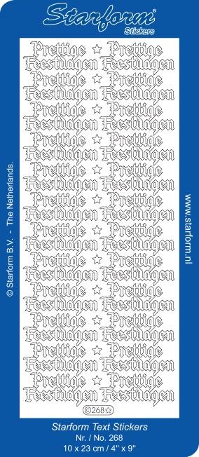 Starform 268 goud 24 x Prettige Feestdagen stickervel, Ophalen of Verzenden, Nieuw, Sticker