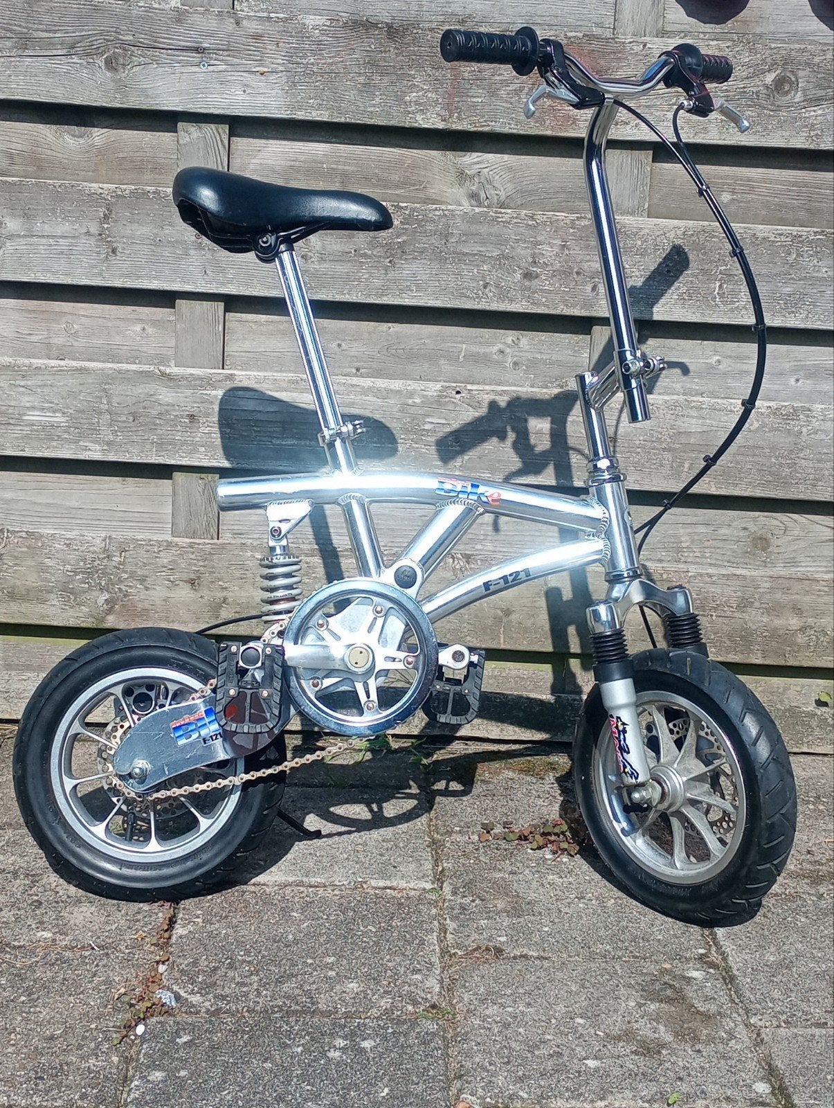 Mini Bike F-121, alu frame, schijfremmen, vering voor/achter, Fietsen en Brommers, Minder dan 14 inch, Zo goed als nieuw, Deels opvouwbaar